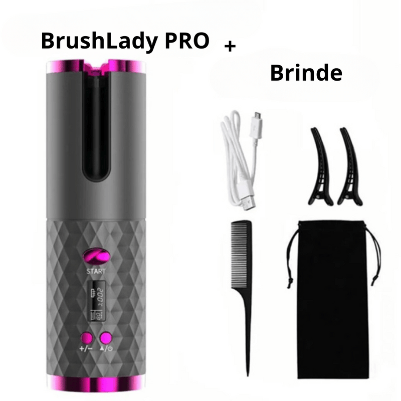 Modelador de Cachos Profissional + Brindes - Brush Lady Pro